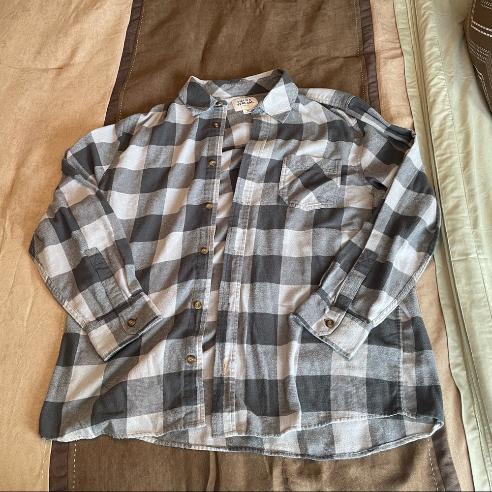 Field & Stream plaid flannel XL grey